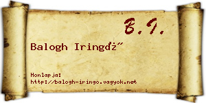 Balogh Iringó névjegykártya